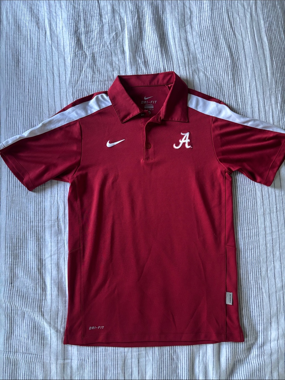 Alabama Nike Crimson & White Dri-FIT Polo Men’s XS (Home Game Shirt)
